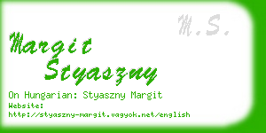 margit styaszny business card